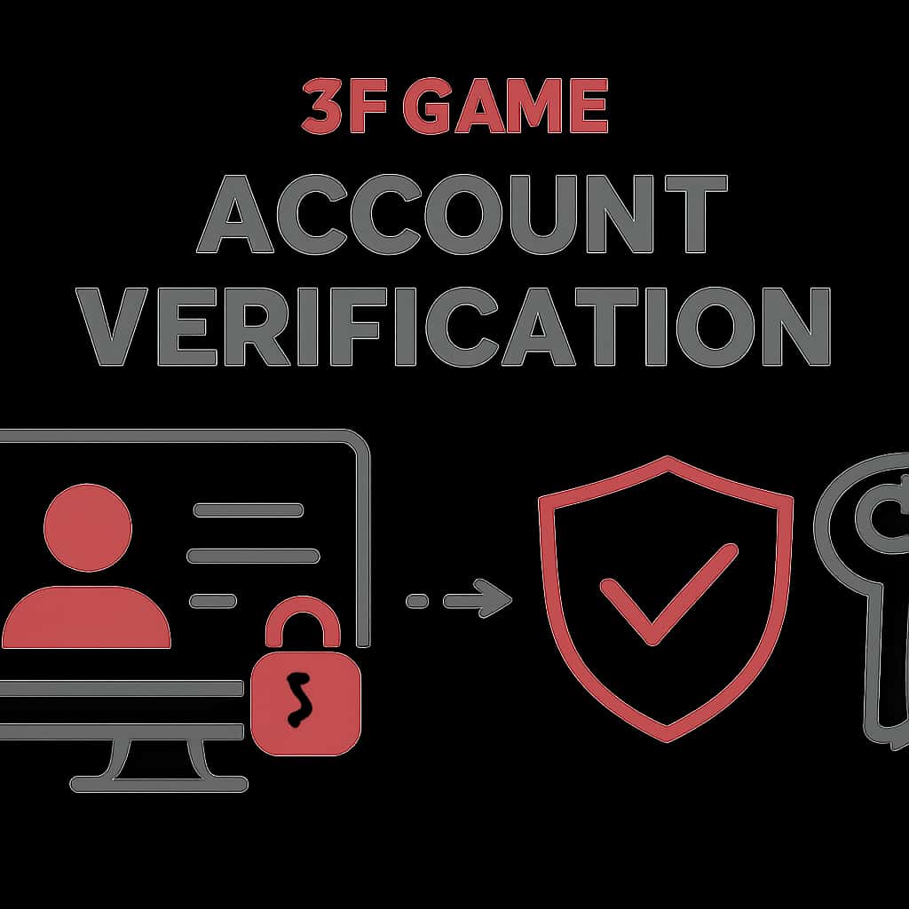 An educational diagram illustrating the steps involved in 3F Game Account Verification.