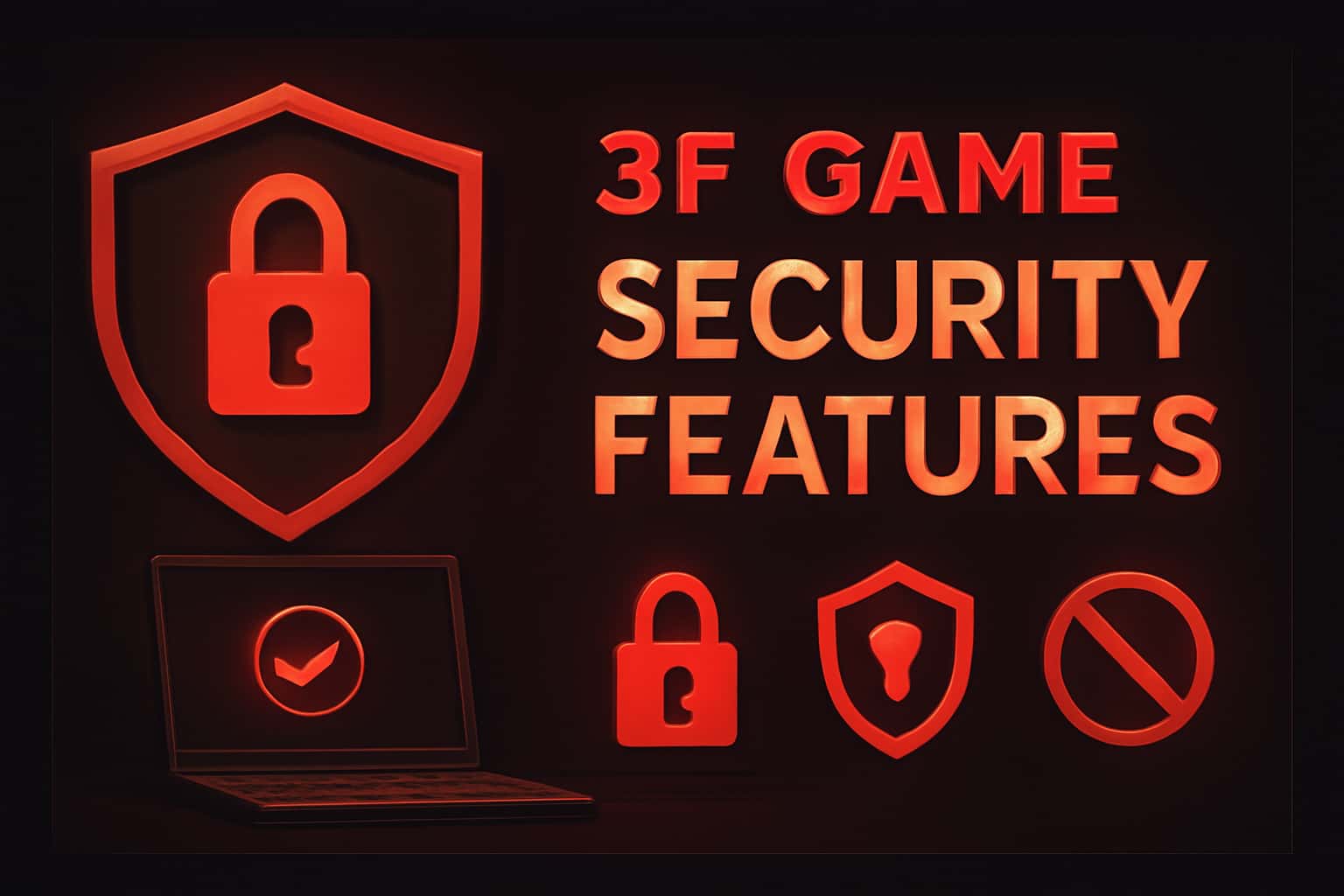 An informational graphic showcasing the security features of the 3F Game.