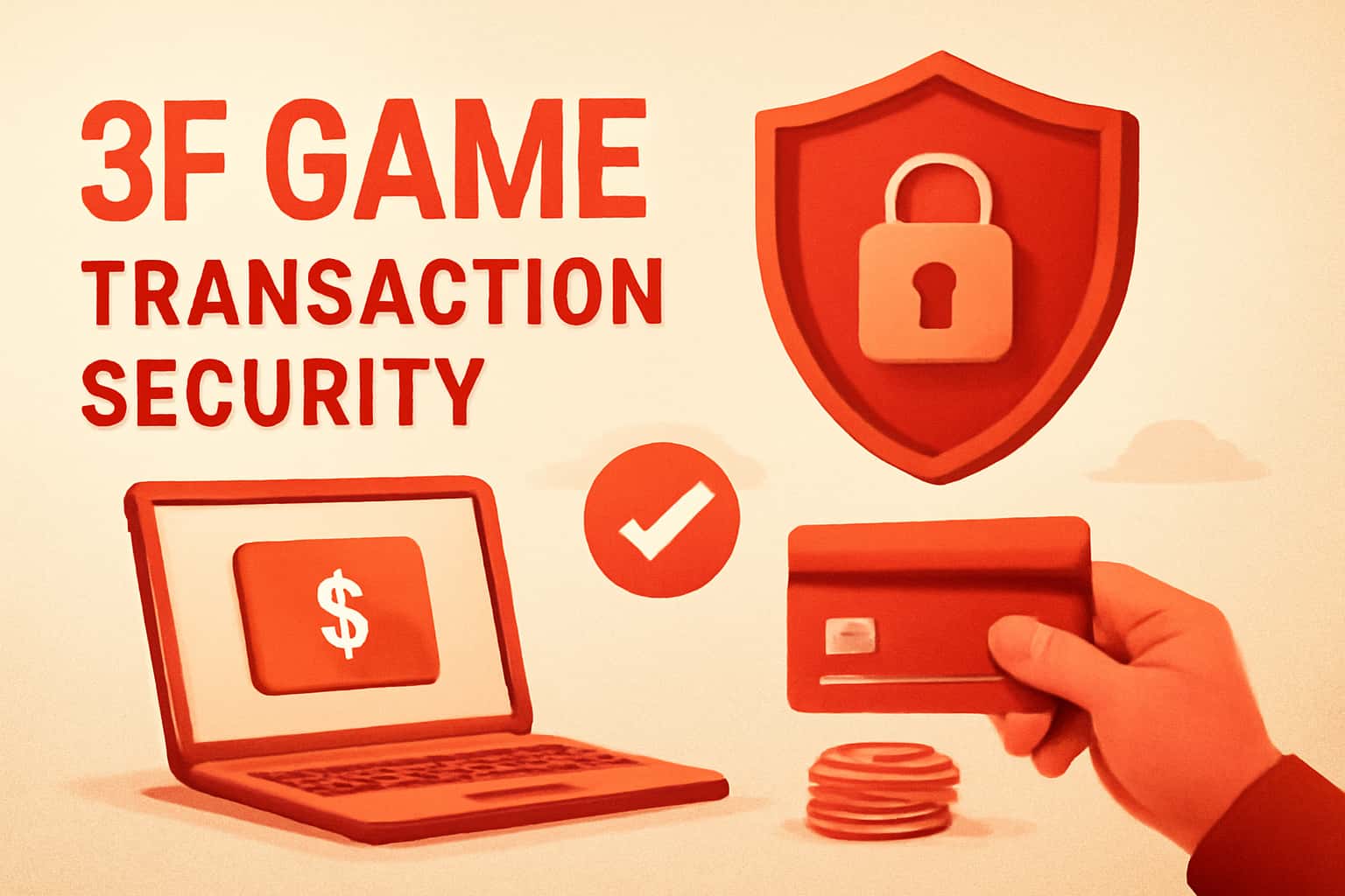 A neutral scene illustrating 3F Game Transaction Security with a focus on digital safety.