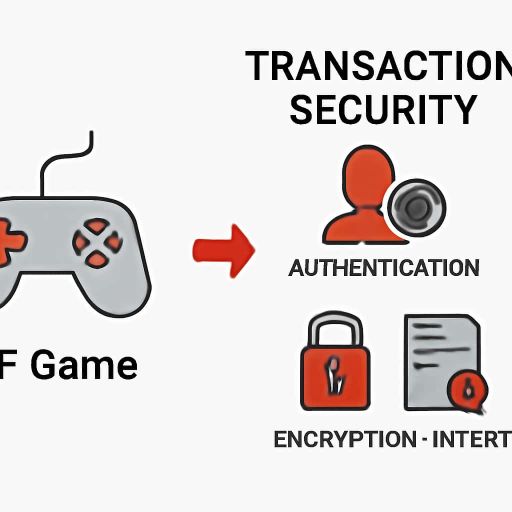 An educational diagram detailing aspects of 3F Game Transaction Security.