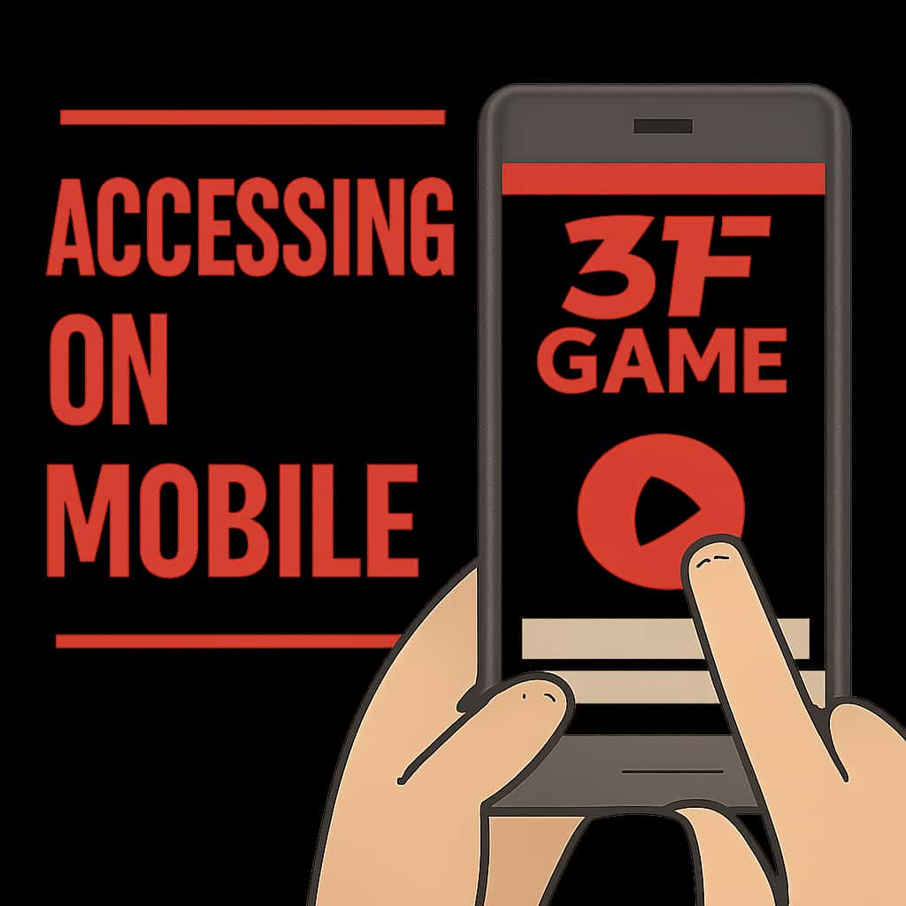 Diagram showcasing the mobile access process for 3F Game.