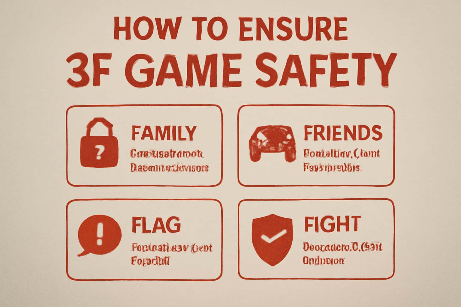 An illustrative scene showcasing safety measures for 3F Game.