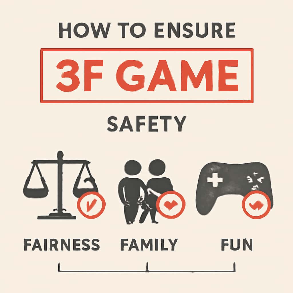 Diagram illustrating key safety measures for 3F Game.