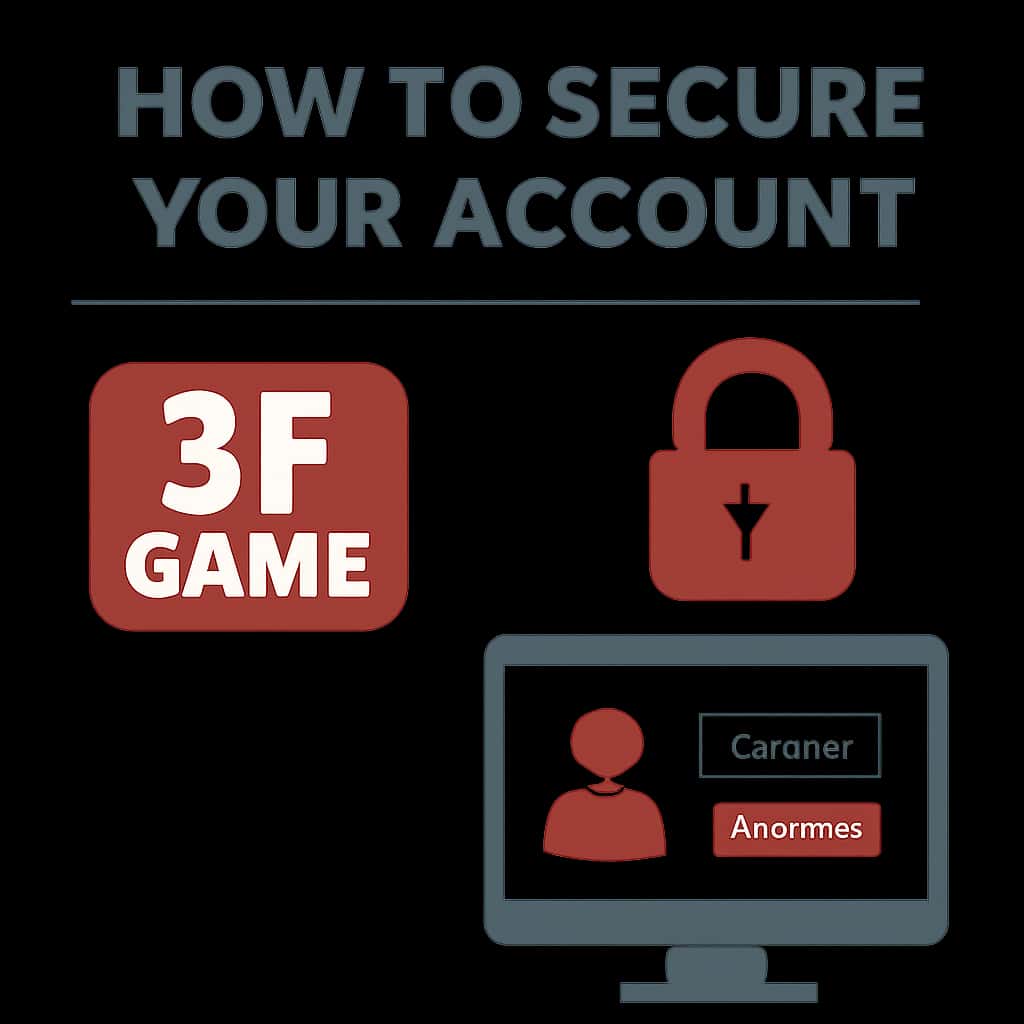 Diagram illustrating security steps for a 3F Game account.