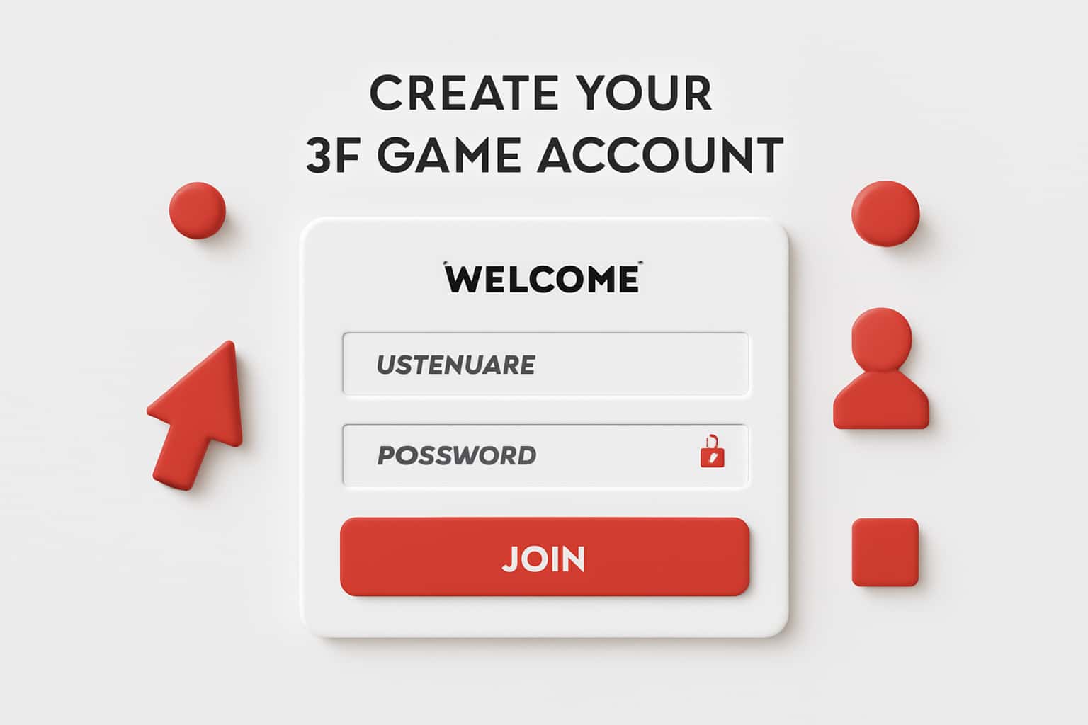 Create Your 3F Game Account Interface